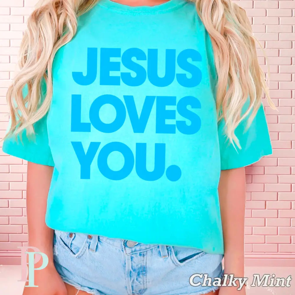 SHIPS 5/9 Jesus Loves You Screen Print Transfer