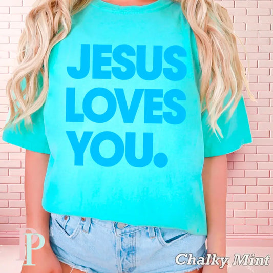 SHIPS 5/9 Jesus Loves You Screen Print Transfer