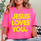 SHIPS 5/9 Jesus Loves You Screen Print Transfer