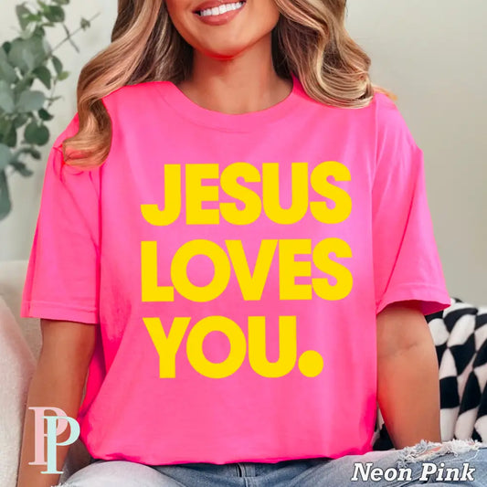 SHIPS 5/9 Jesus Loves You Screen Print Transfer