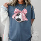 Soccer Coquette Bow Comfort Color Graphic Tee