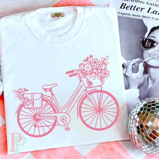 Spring Bicycle Screen Print Transfer