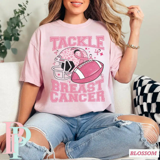 Tackle Breast Cancer Comfort Color Graphic Tee