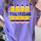Teacher No. 2 Pencils Name Comfort Color Monogram Graphic Tee