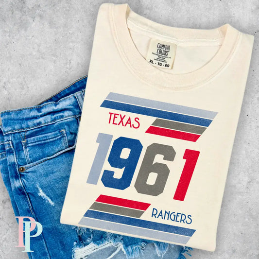 Texas Retro Baseball Comfort Color Graphic Tee