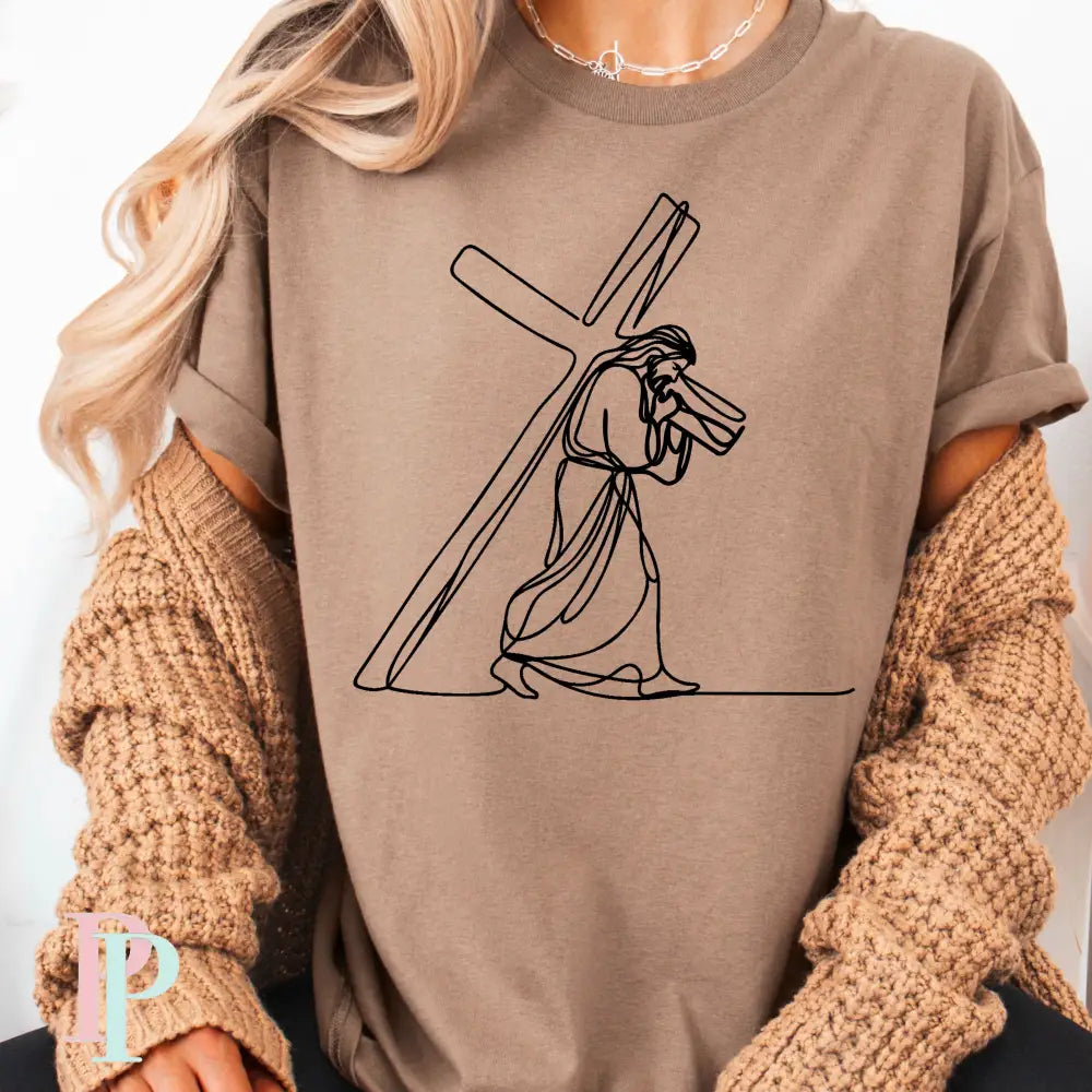 The Journey Jesus With Cross Screen Print Transfer
