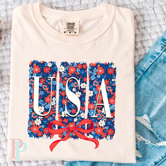 USA Floral DTF Transfer