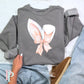 (White Bunny Ears Blush Striped Coquette Bow DTF Transfer