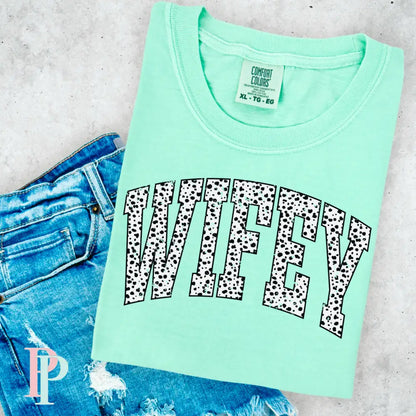 Wifey Dalmatian Comfort Color Graphic Tee