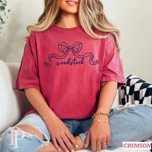 Woodstock Wolverines Coquette Bow Comfort Color Graphic Tee