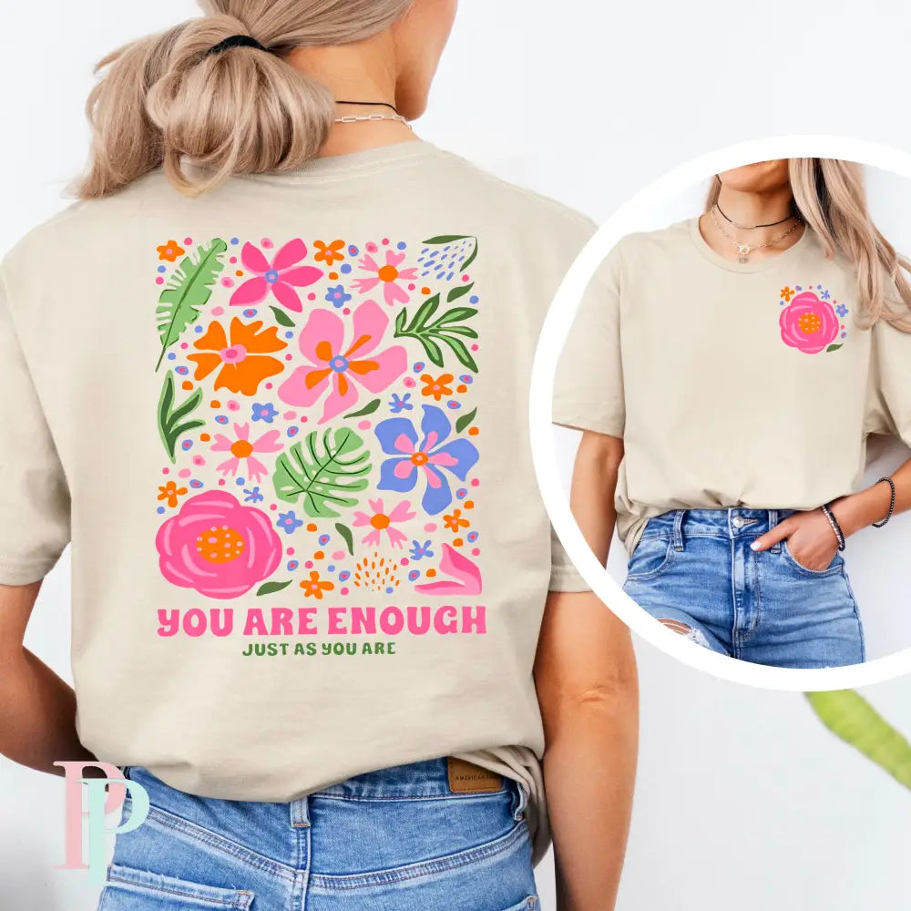 You Are Enough Just As You Are Pocket Included DTF Transfer